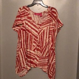 Red and white blouse